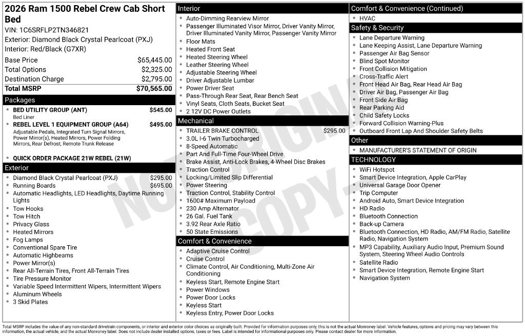 Used 2026 RAM 1500 Rebel w/ Bed Utility Group AWD/4WD image 9