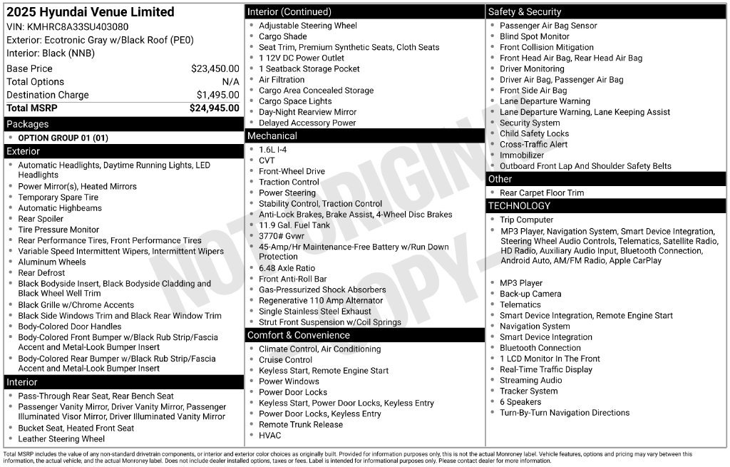Used 2025 Hyundai Venue Limited FWD image 30