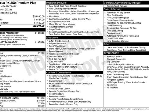 New 2026 Lexus RX 350 Premium Plus w/ Convenience Package FWD image 4