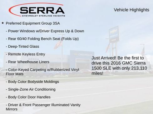 Used 2016 GMC Sierra 1500 SLE w/ SLE Value Package AWD/4WD image 3