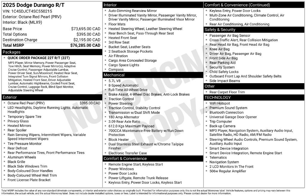 Used 2025 Dodge Durango R/T AWD/4WD image 2