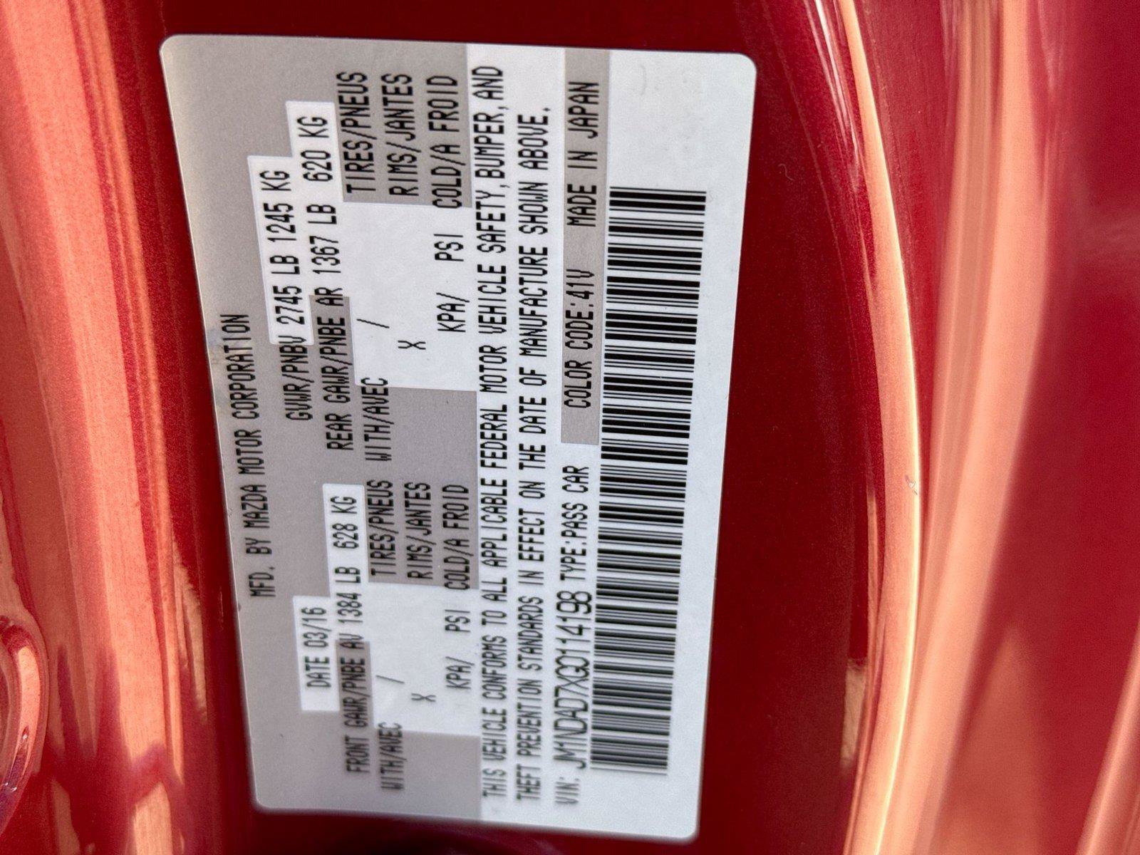 Used 2016 MAZDA MX-5 Miata Grand Touring RWD image 25