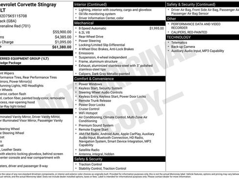 Used 2019 Chevrolet Corvette Stingray Coupe w/ 1LT image 7