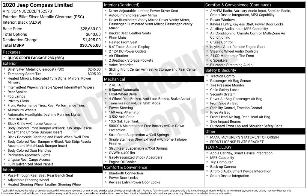 Used 2020 Jeep Compass Limited FWD image 5