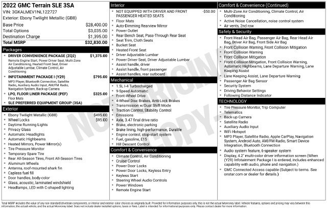 Used 2022 GMC Terrain SLE w/ Driver Convenience Package FWD image 35