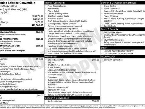 Used 2009 Pontiac Solstice Convertible w/ Premium Package RWD image 26