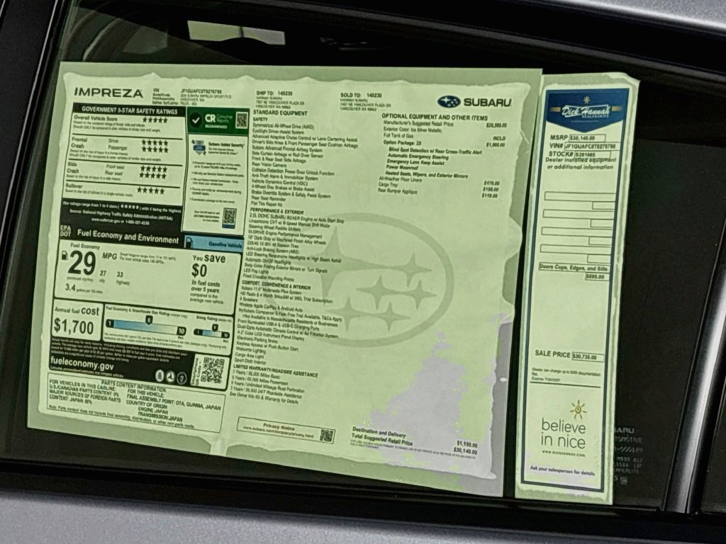 New 2026 Subaru Impreza 2.0i Sport AWD/4WD image 24