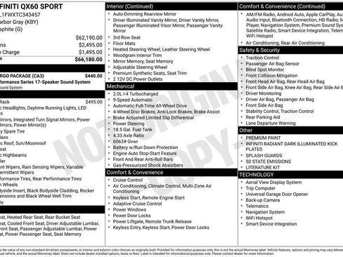 Certified 2026 INFINITI QX60 Sport w/ Dark Cargo Package AWD/4WD image 3
