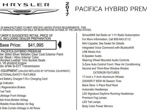 Used 2017 Chrysler Pacifica Premium image 23