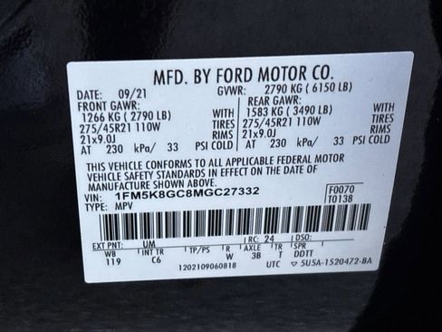 Certified 2021 Ford Explorer ST w/ Equipment Group 401A image 37