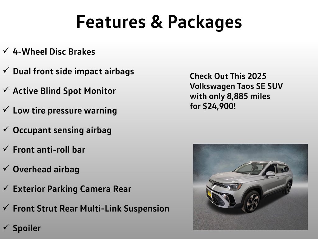 Used 2025 Volkswagen Taos SE w/ Panoramic Sunroof Package AWD/4WD image 13