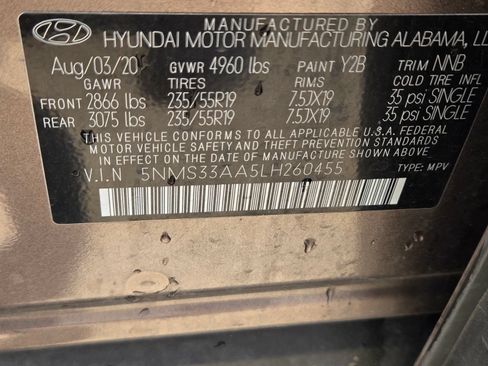 Used 2020 Hyundai Santa Fe SEL w/ Cargo Package FWD image 13