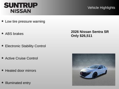 Used 2026 Nissan Sentra SR w/ SR All Weather Package FWD image 16
