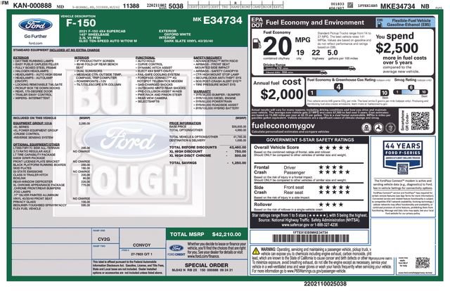 Used 2021 Ford F150 XL w/ Equipment Group 101A High AWD/4WD image 17