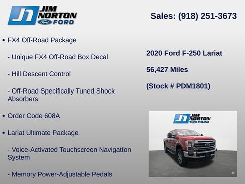 Used 2020 Ford F250 Lariat w/ Lariat Ultimate Package AWD/4WD image 8