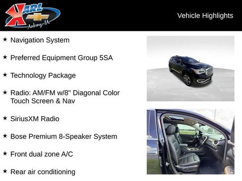 Used 2019 GMC Acadia Denali w/ Technology Package AWD/4WD image 2