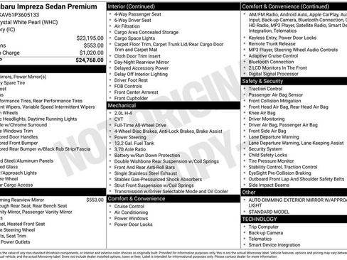 Certified 2023 Subaru Impreza 2.0i Premium AWD/4WD image 10