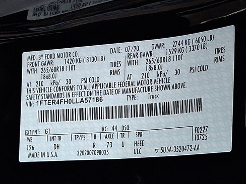 Used 2020 Ford Ranger Lariat w/ Equipment Group 501A Mid image 27