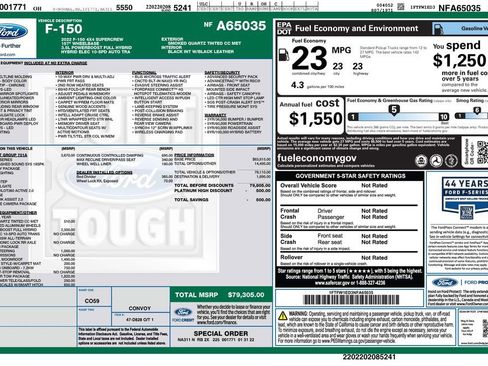 Used 2022 Ford F150 Platinum w/ Equipment Group 701A High image 4