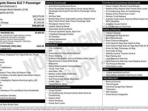Used 2022 Toyota Sienna XLE w/ XLE Plus Package AWD/4WD image 12
