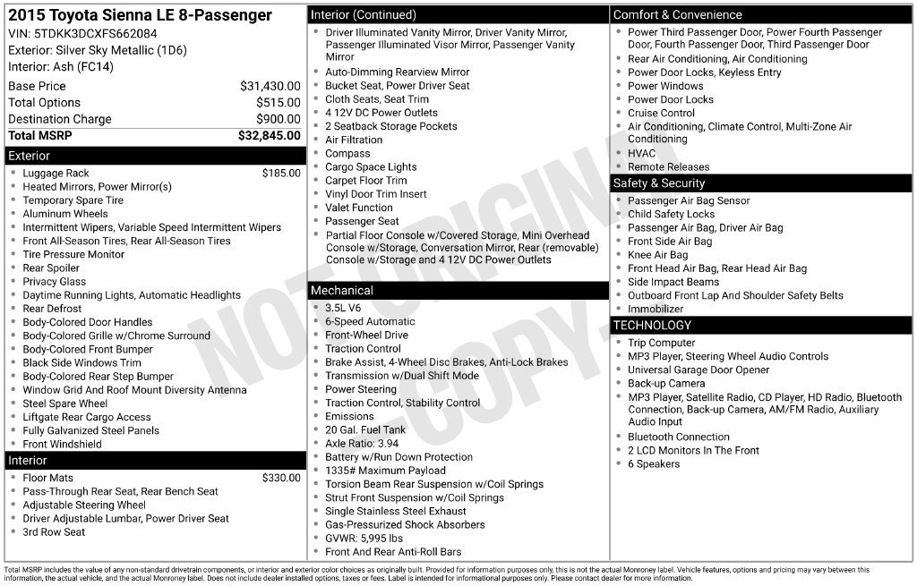 Used 2015 Toyota Sienna LE FWD image 41