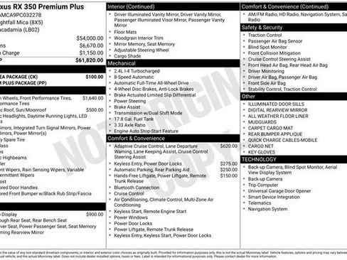 Used 2023 Lexus RX 350 Premium Plus w/ Cold Area Package image 44