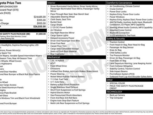 Used 2017 Toyota Prius Two w/ Prius Two Safety Plus Package FWD image 38