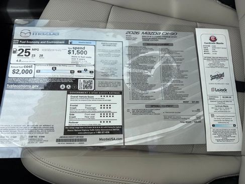 New 2026 MAZDA CX-90 3.3 Turbo w/ Premium Sport Pkg AWD/4WD image 37