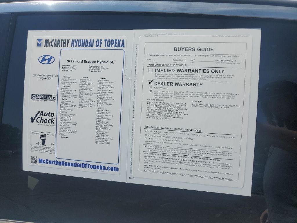 Used 2022 Ford Escape SE AWD/4WD image 7