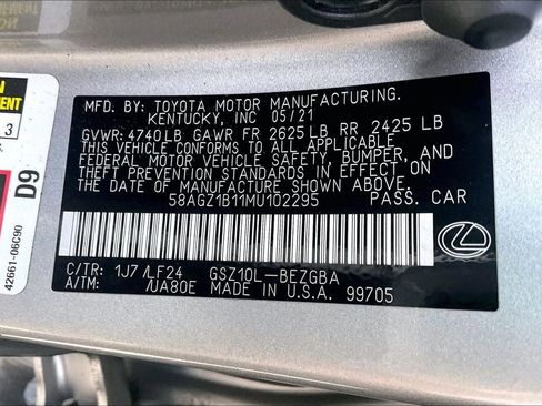 Used 2021 Lexus ES 350 F Sport w/ Protection Package (P3) image 41