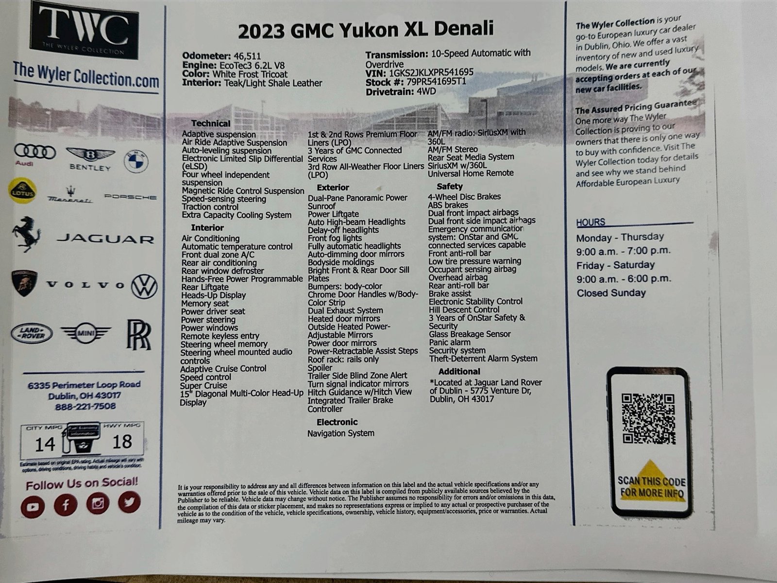 Used 2023 GMC Yukon XL Denali w/ LPO, Floor Liner Package AWD/4WD image 47