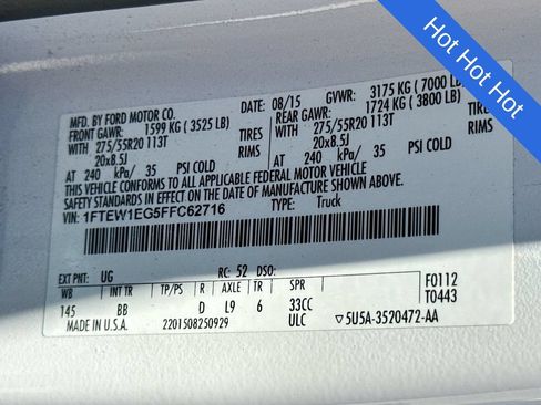 Used 2015 Ford F150 Platinum w/ Equipment Group 701A Luxury AWD/4WD image 10