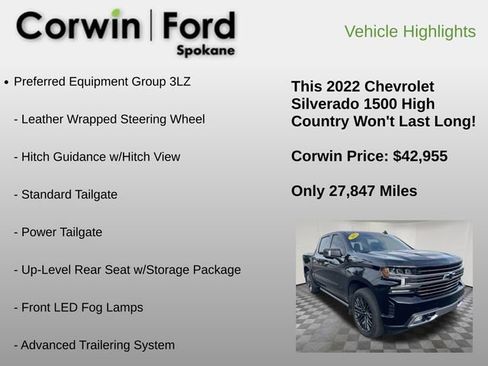 Used 2022 Chevrolet Silverado 1500 High Country image 36
