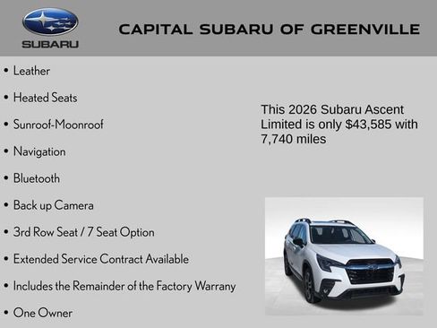 Used 2026 Subaru Ascent Limited AWD/4WD image 4
