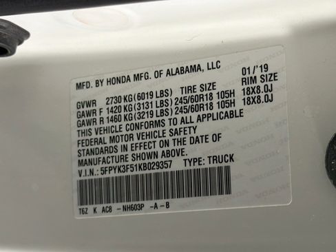 Used 2019 Honda Ridgeline RTL image 12