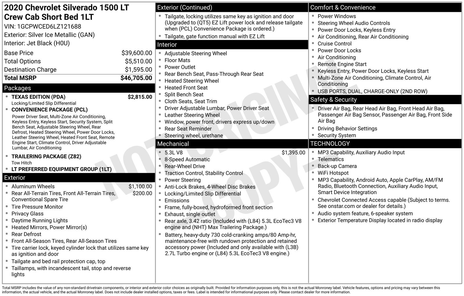 Used 2020 Chevrolet Silverado 1500 LT w/ Texas Edition RWD image 4