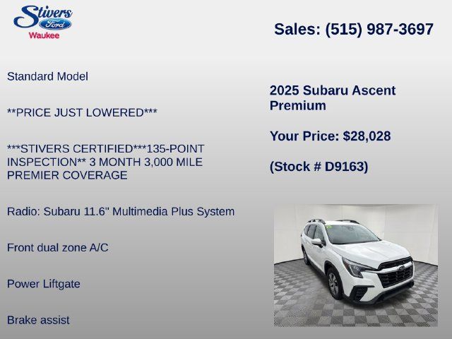 Used 2025 Subaru Ascent Premium AWD/4WD image 8