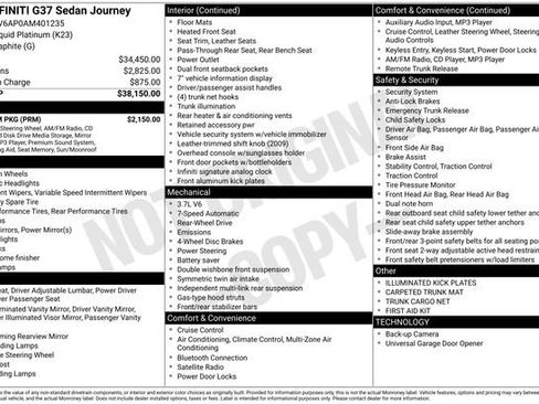 Used 2010 INFINITI G37 Journey w/ Premium Pkg image 31
