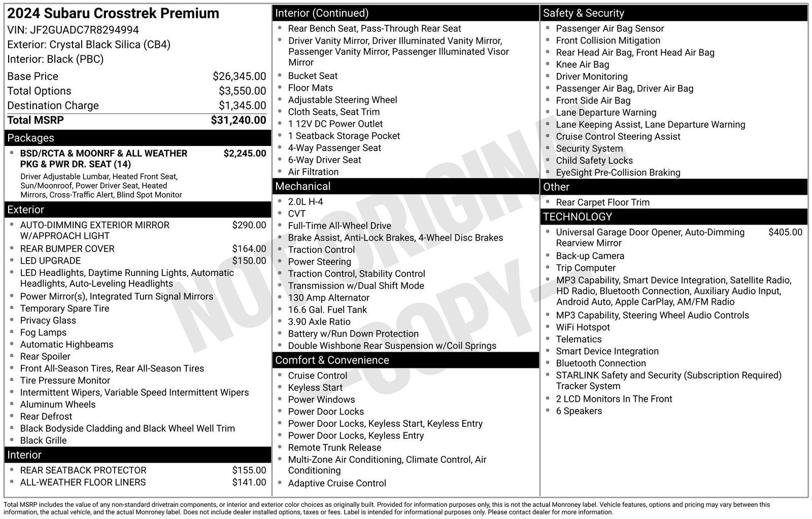 Certified 2024 Subaru Crosstrek 2.0i Premium AWD/4WD image 32