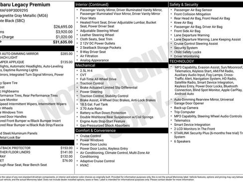 Certified 2023 Subaru Legacy Premium image 6