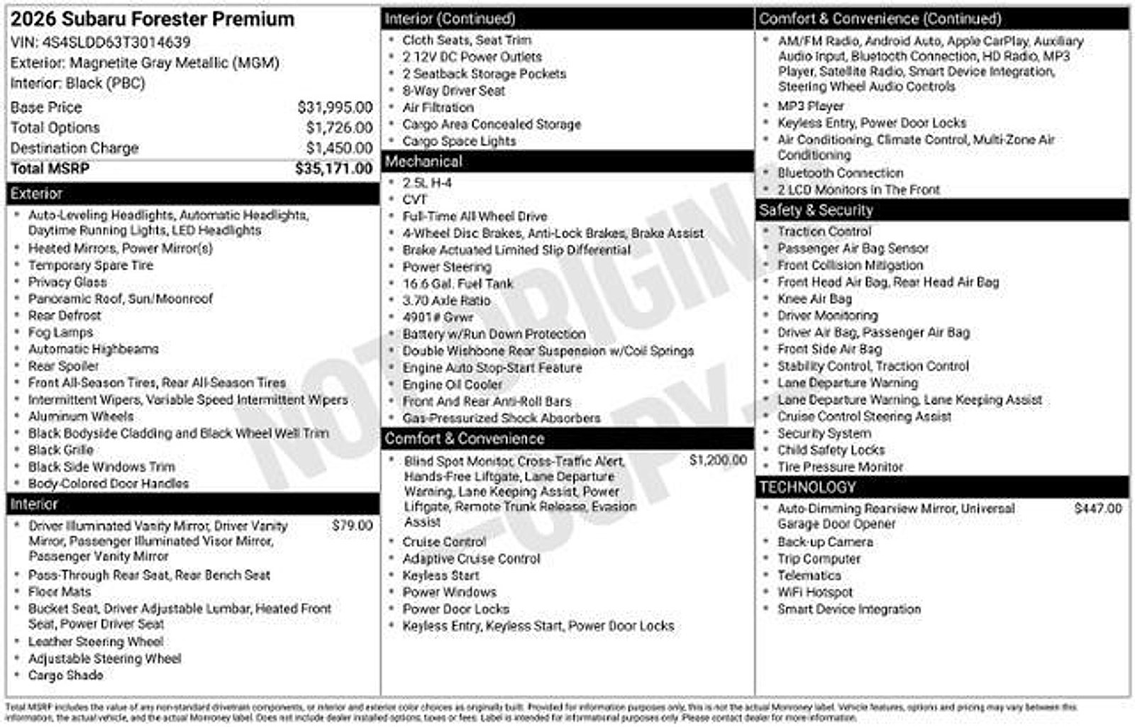 Certified 2026 Subaru Forester Premium AWD/4WD image 30