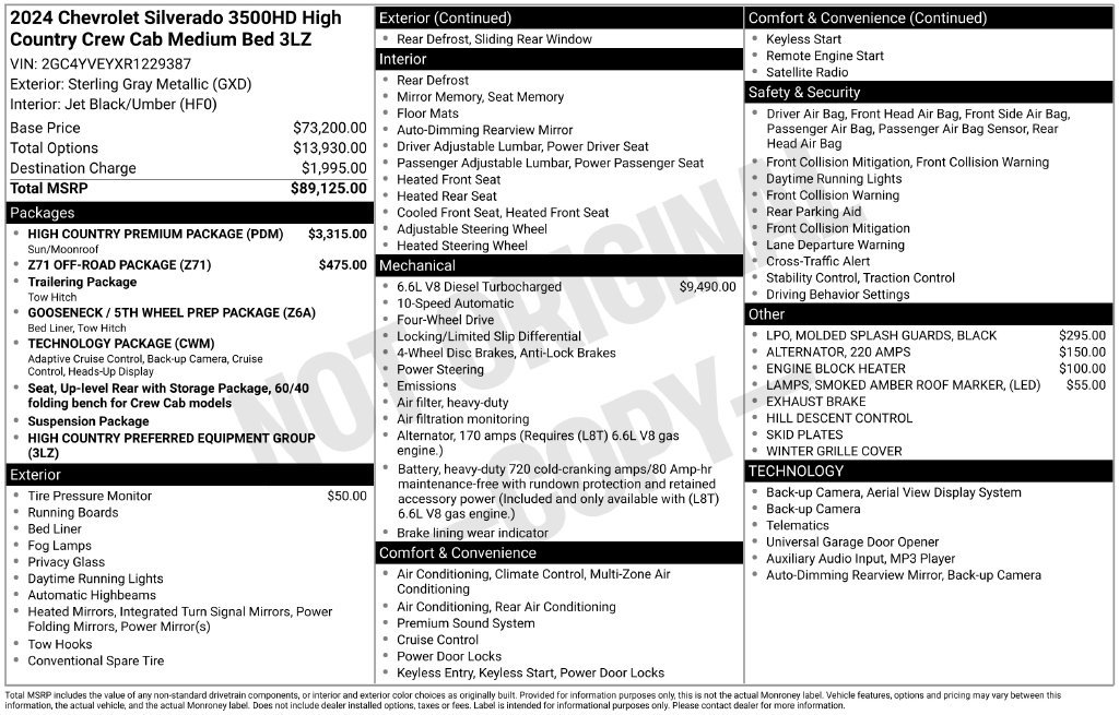 Used 2024 Chevrolet Silverado 3500 High Country w/ High Country Premium Package AWD/4WD image 2