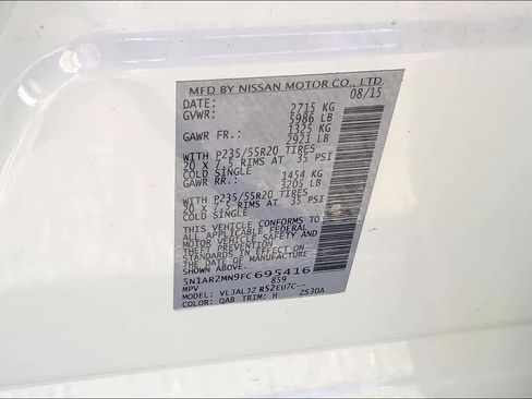 Used 2015 Nissan Pathfinder Platinum w/ Family Entertainment Package image 33