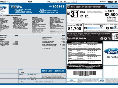 Used 2015 Ford Fiesta Titanium image 5