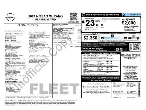 Certified 2024 Nissan Murano Platinum w/ Cargo Package AWD/4WD image 7