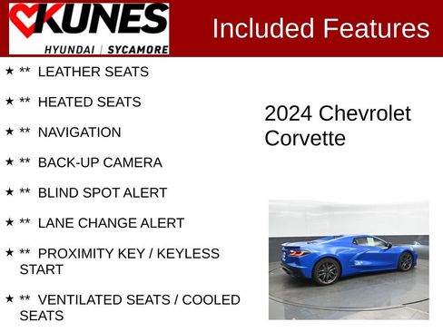 Used 2024 Chevrolet Corvette Stingray Premium Conv w/ Stealth Interior Trim Package RWD image 2