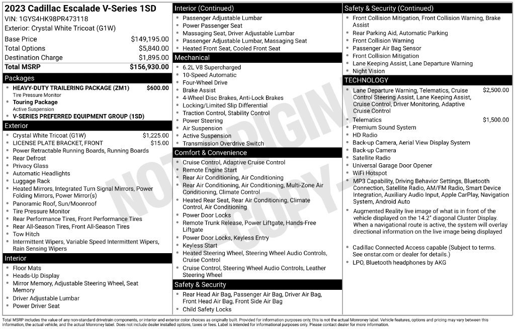 Certified 2023 Cadillac Escalade V w/ Heavy-Duty Trailer Package AWD/4WD image 5
