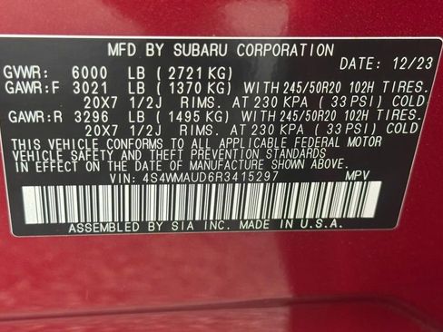 Used 2024 Subaru Ascent Limited w/ Technology Package AWD/4WD image 8