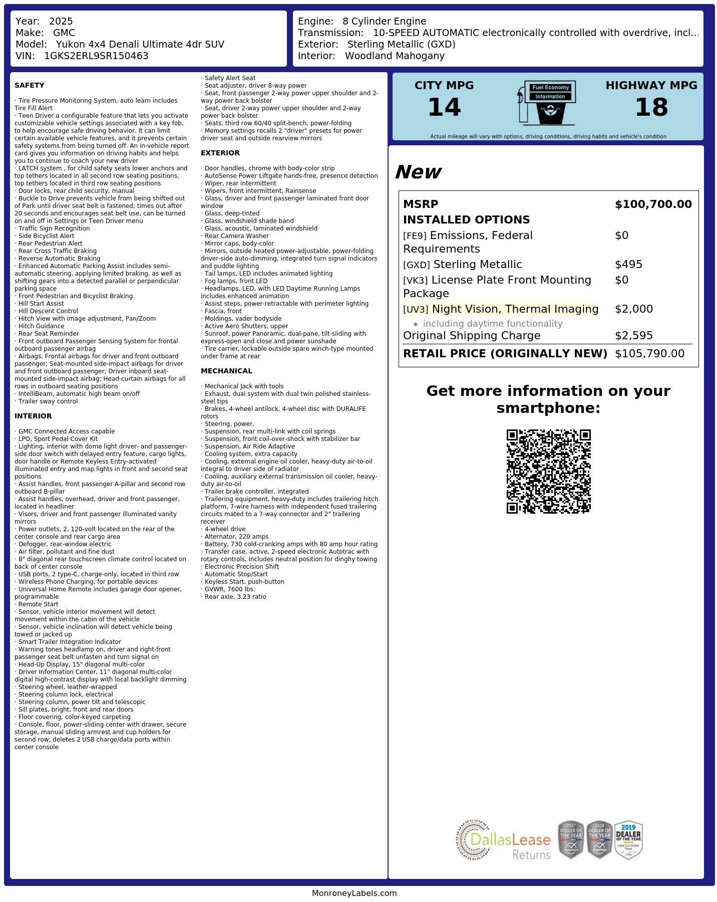 Used 2025 GMC Yukon Denali Ultimate AWD/4WD image 3
