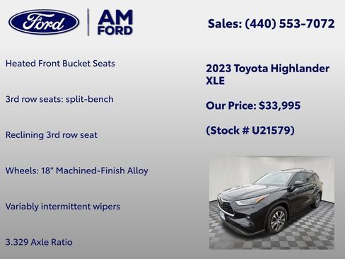 Used 2023 Toyota Highlander XLE AWD/4WD image 24